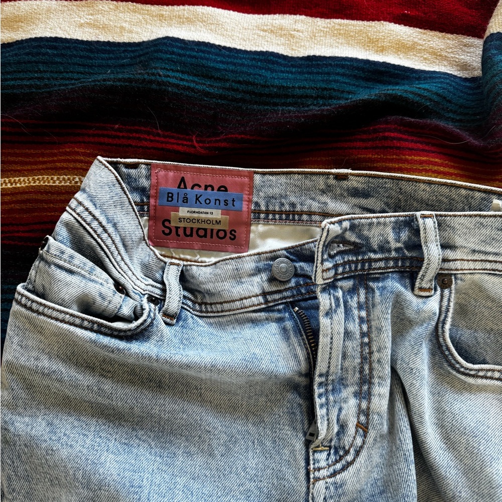 Acne Blue Skinny Jeans with Vintage Wash